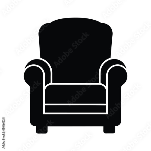black armchair isolated on white