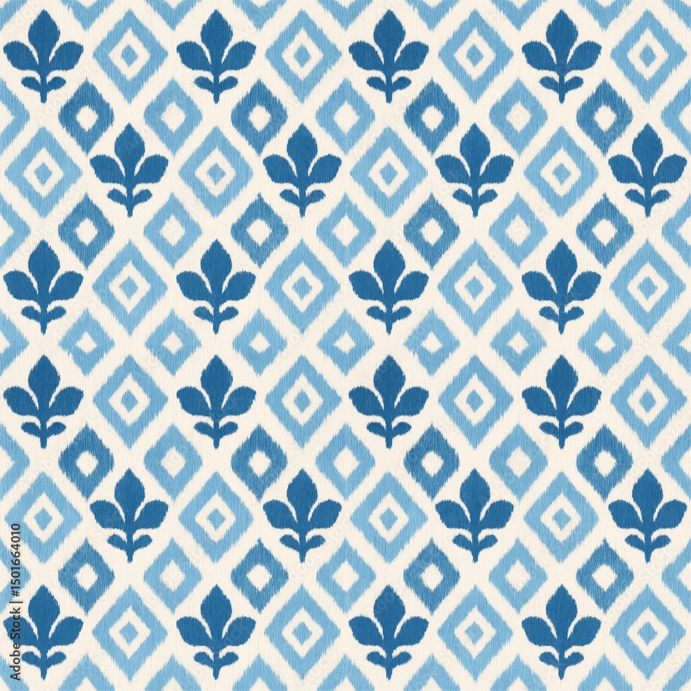Fototapeta premium vector seamless pattern with blue flowers