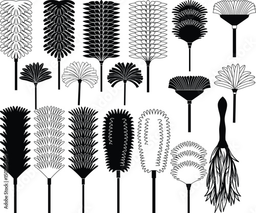 Feather duster. vector, Clipart, Silhouette, Vector, icons, illustration, design, 