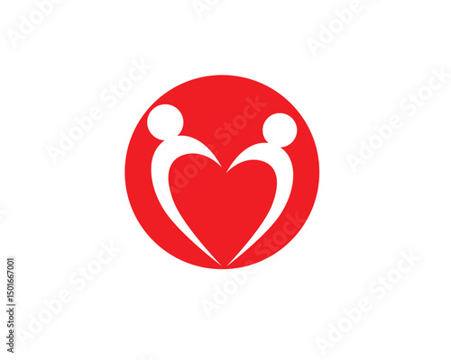 Adoption community care Logo template vector icon
