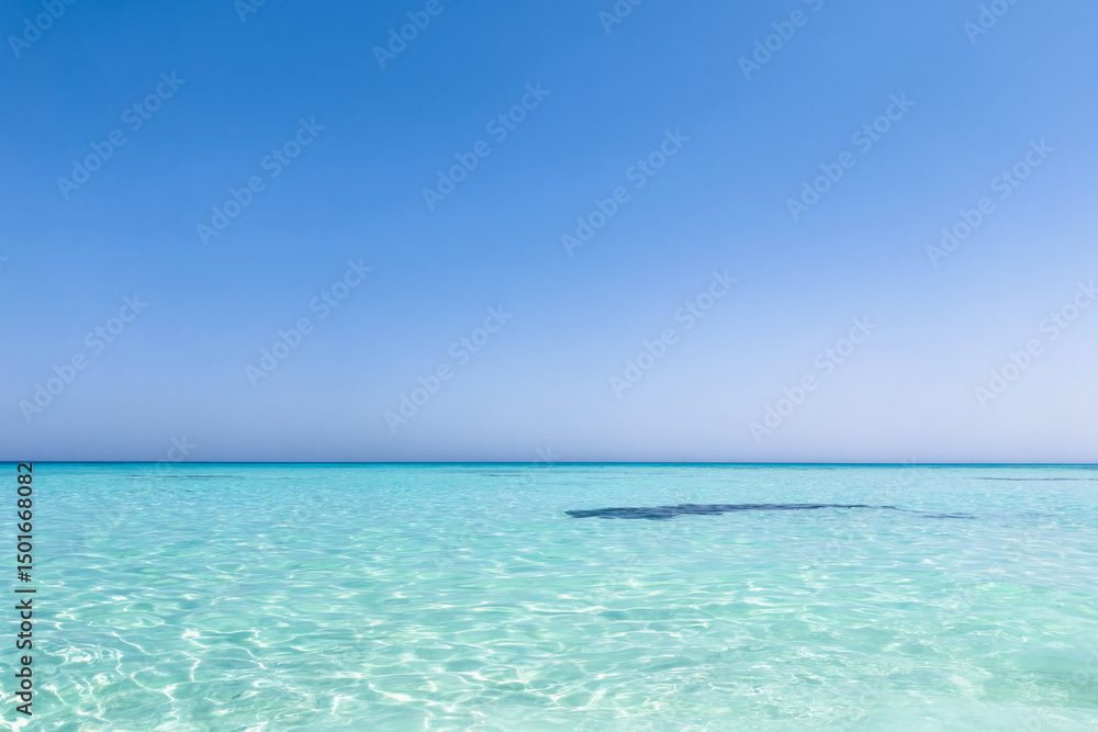 Obraz premium Natural background blue sky and turquoise water. White Island Sharm El Sheikh.