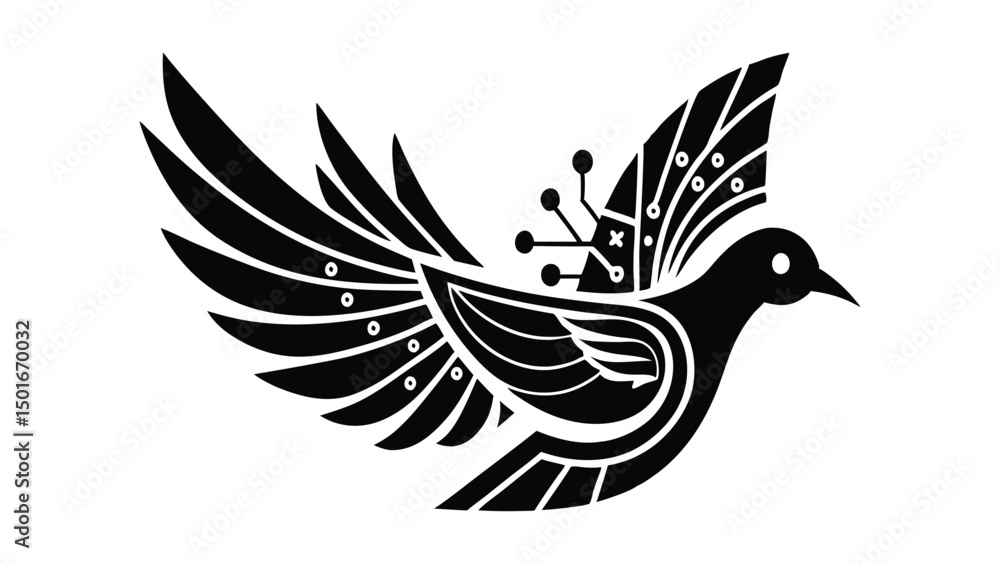 Obraz premium Abstract Bird Logo template.Creative Dove Logotype business technology concept symbol
