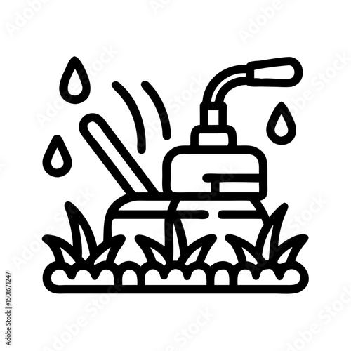 Lawn care service line icon set. Vector of weed control, over seeding, trimming, shrubs, leaves removal, seasonal cleanup, irrigation, fertilization, weed control, aeration, thin linear illustration.