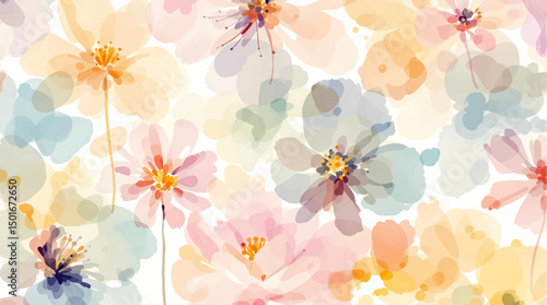 watercolor background with butterflies