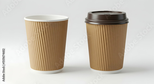 Wallpaper Mural Two Coffee Cups Side by Side on White Background for Beverage Photography Torontodigital.ca