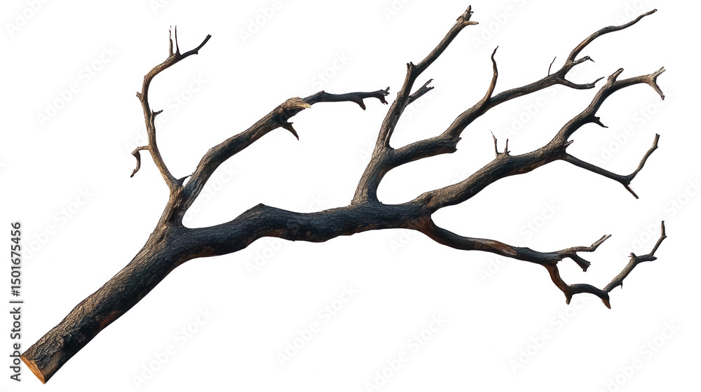 Detailed Isolated Branch Against a PNG Transparent Background Detailed Isolated Branch Against a PNG Transparent Background
