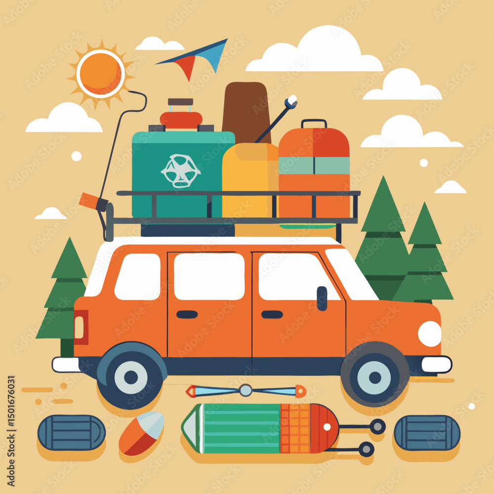 Naklejka premium vector illustration of a cartoon truck