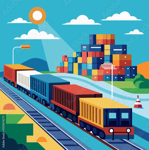 freight train in the city