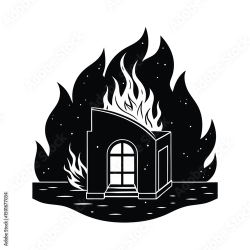 upper room scene rushing wind glowing fire