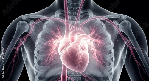 Wallpaper Mural Human Cardiovascular System: Anatomy of the Heart and Blood Vessels Torontodigital.ca