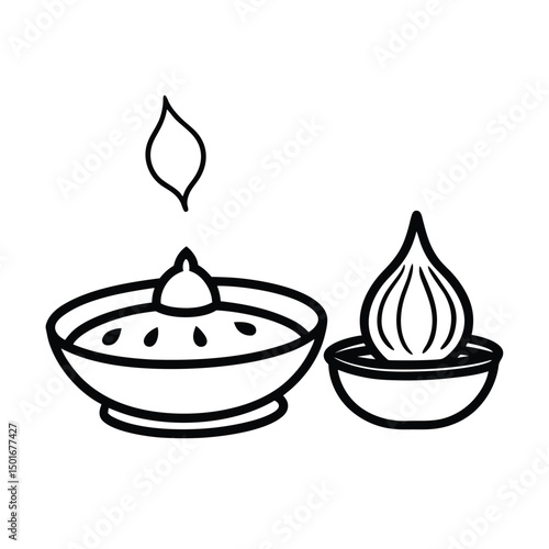 watercolor painting indian thali