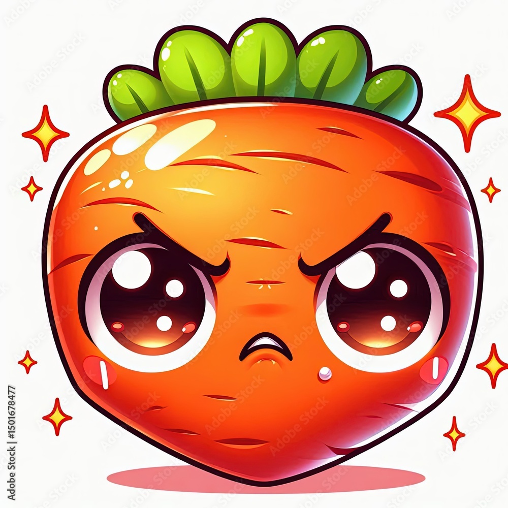 Fototapeta premium carot cartoon character angry