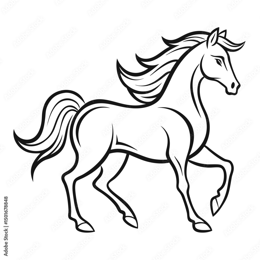 Horse Line Art Vector Horse Line Art Vector