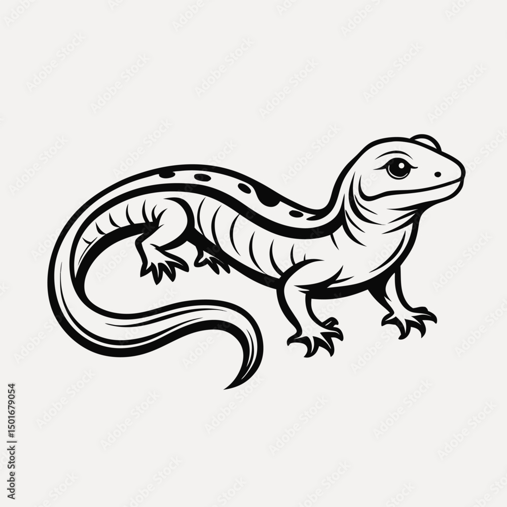 Salamander Line Art Vector Salamander Line Art Vector