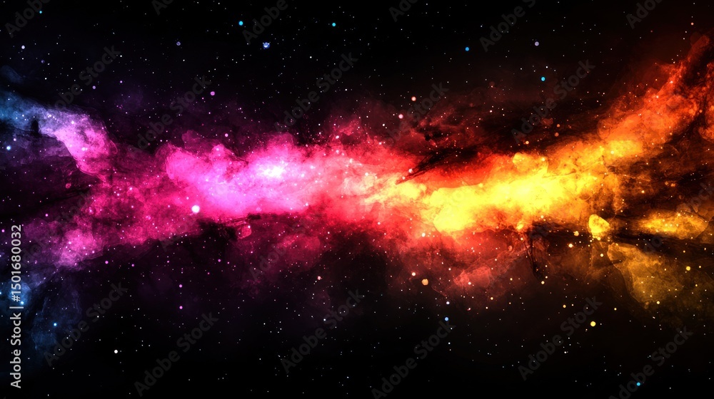 Fototapeta premium Calming Galaxy Background with Watercolor Textures and Vibrant Colors