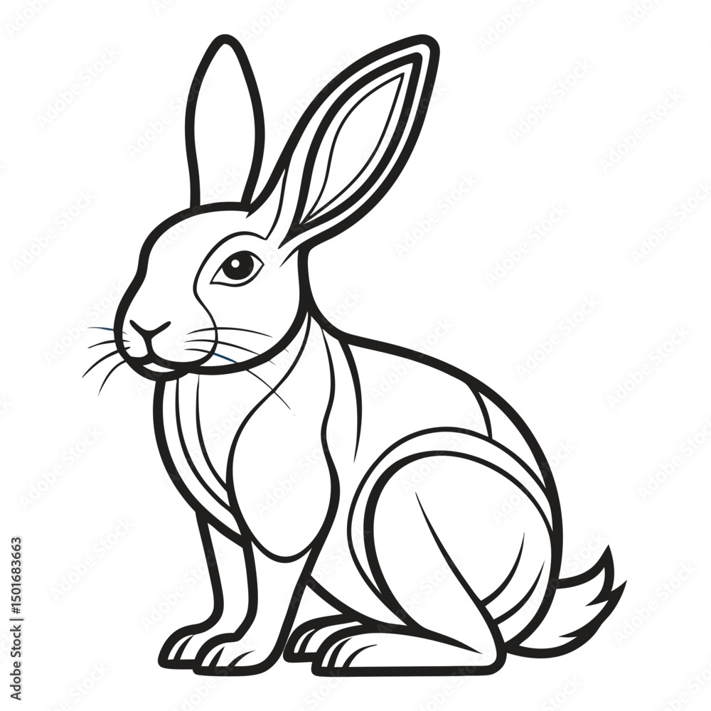 Obraz premium Rabbit Line Art Vector