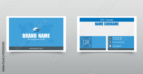 Blue Modern Corporate Business Card Template