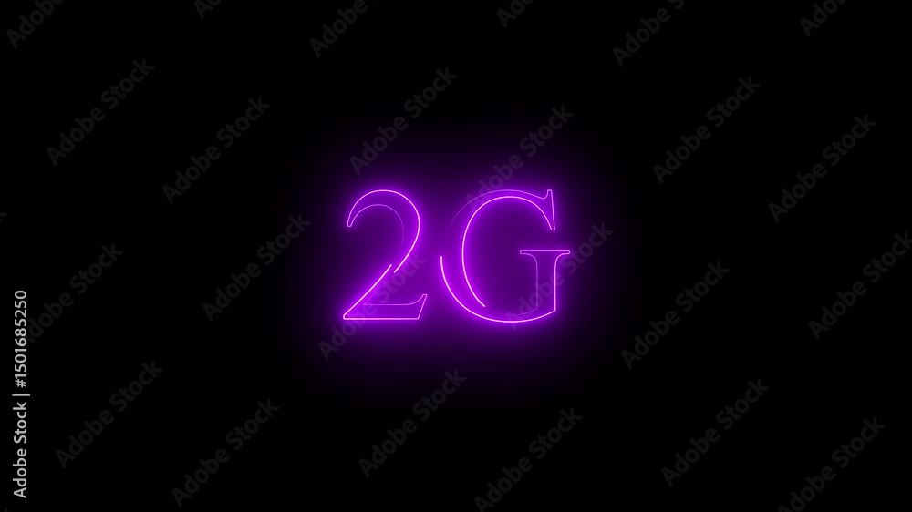 2G text neon glowing effect lines animation on black background .4k HD neon text animated motion video. 2G text neon glowing effect lines animation on black background .4k HD neon text animated motion video.