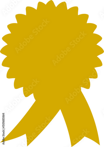Solid gold award badge