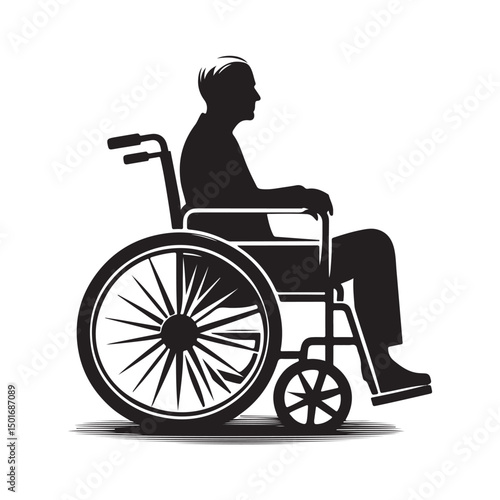 man in wheelchair with crutches