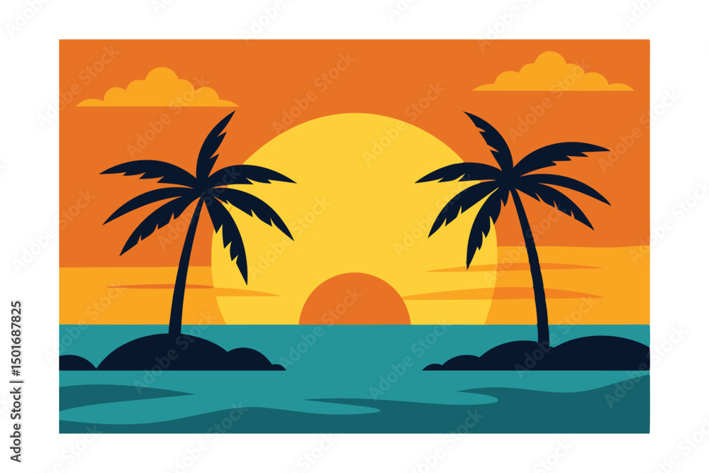 Obraz premium palm trees on the beach