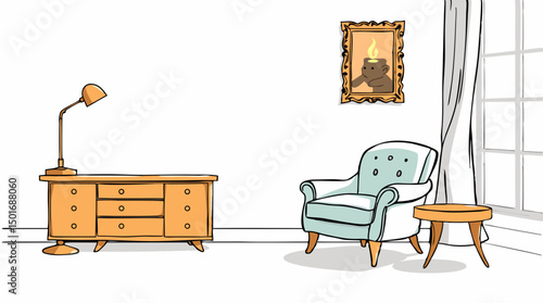 Stylized Living Room Sofas – Cozy Couch & Interior Illustrations