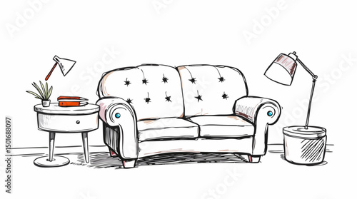 Stylized Living Room Sofas – Cozy Couch & Interior Illustrations
