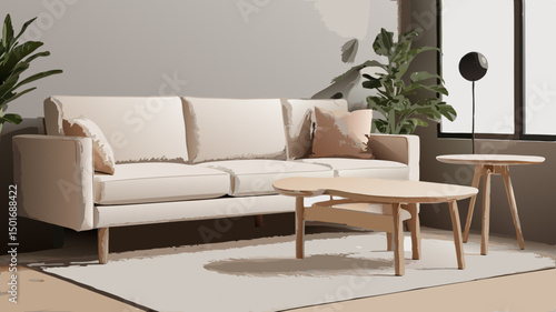 Stylized Living Room Sofas – Cozy Couch & Interior Illustrations