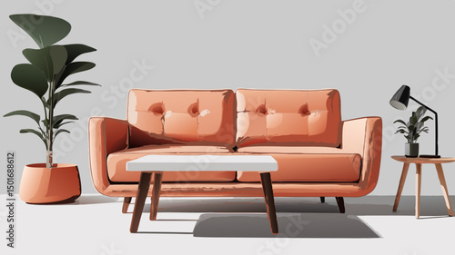 Stylized Living Room Sofas – Cozy Couch & Interior Illustrations