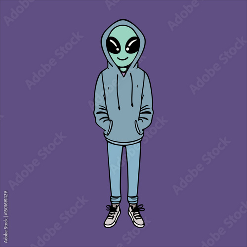 Urban Cartoon Alien, Alien Fashion Cartoon 