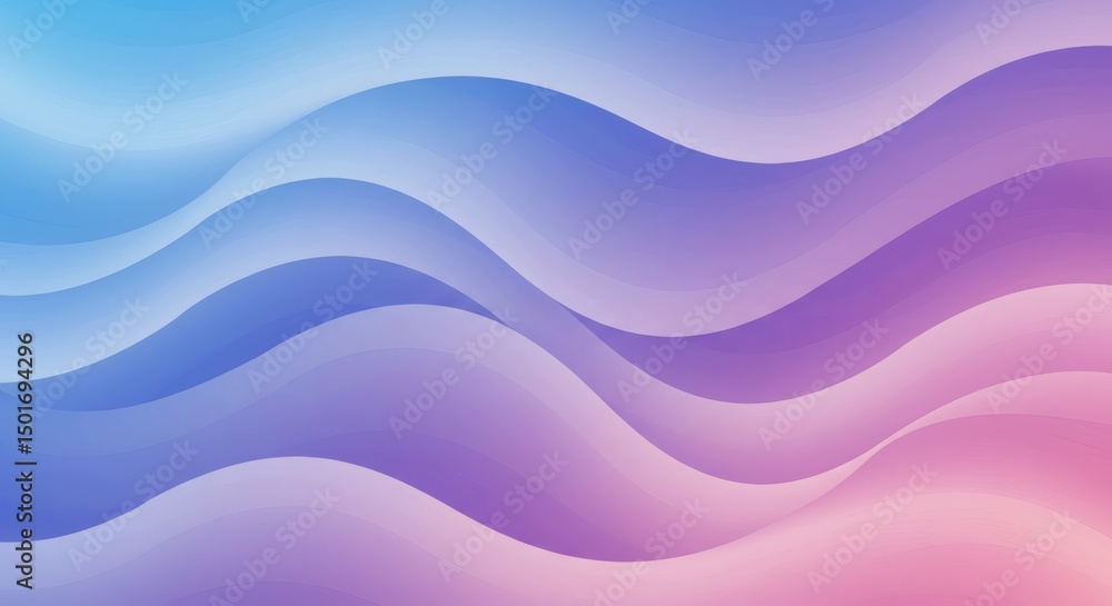 Obraz premium Abstract pastel waves background with smooth gradient from blue to pink