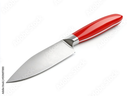 Wallpaper Mural Red handled kitchen knife isolated on white background Torontodigital.ca