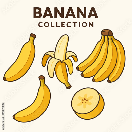 banana style vector cartoon illustration collection