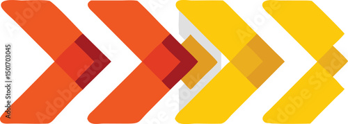 Vibrant abstract geometric shapes in a dynamic composition, showcasing a blend of orange and yellow hues, viewed from a straightforward perspective