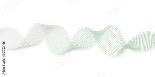 Dynamic sound wave isolated on white background. An abstract blue wave flows smoothly across a white background, 