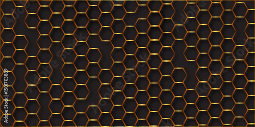 Gold Hexagon Grid Pattern, Seamless White Background, Abstract Geometric Design, High-Resolution Image, honeycomb cells of cardboard stiffening rib background Abstract background of colorful  lag
