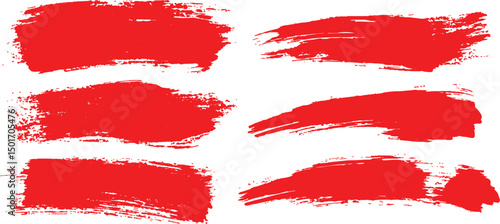 Wallpaper Mural  Red brush strokes, A high-quality black brush set with transparent backgrounds. Collection of grunge red brush strokes of various lengths and textures for an abstract and dynamic visual effect. Torontodigital.ca