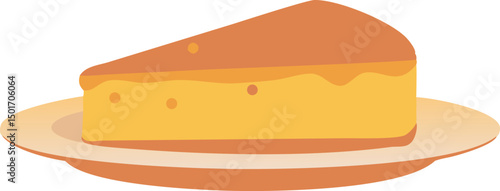 Delicious Wedge of Cheesecake on a Plate - Sweet Dessert Illustration