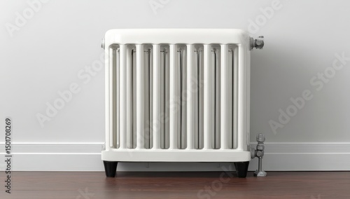 Wallpaper Mural White radiator against a plain wall. Torontodigital.ca