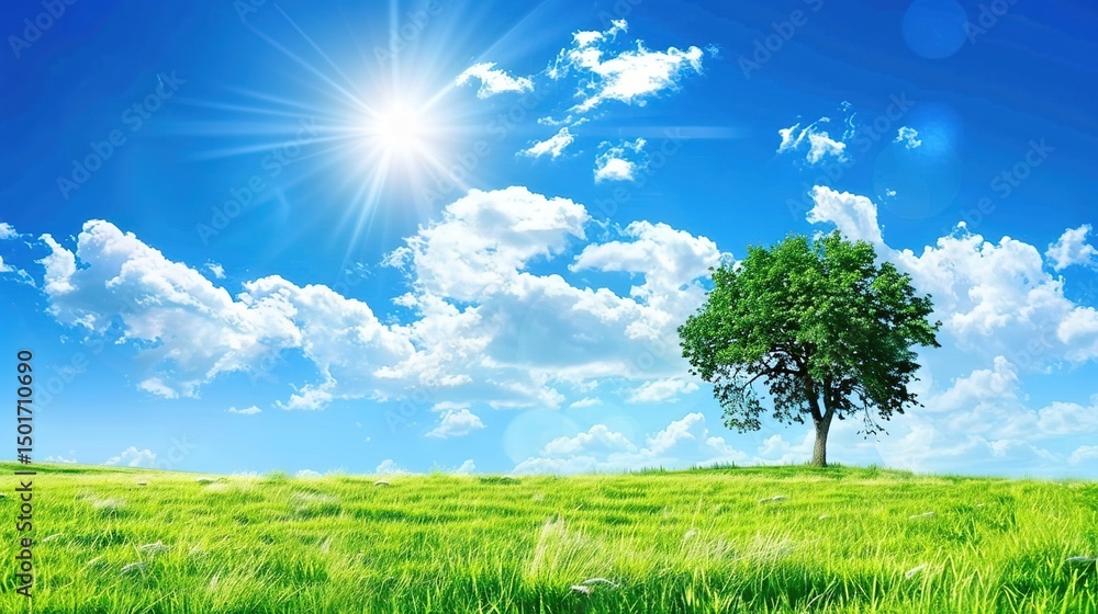 Fototapeta premium Spectacular High-Definition Images of Vibrant Blue Sky Background: Breathtaking Views of Clear Skies, Dramatic Cloudscapes, and Golden Hour Glows for Film Posters, Landscape Prints, Aviation Campaigns