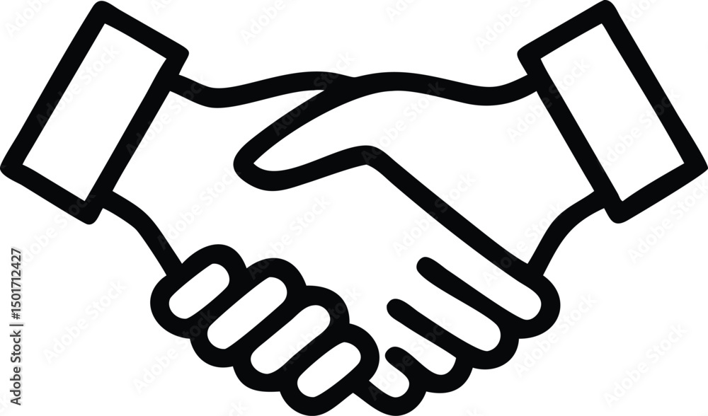 Obraz premium Handshake line icon symbolizing a business agreement, partnership, and successful deal