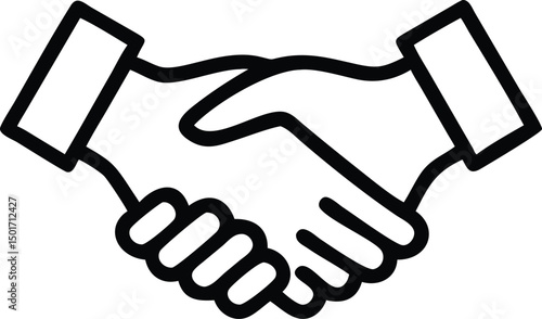 Handshake line icon symbolizing a business agreement, partnership, and successful deal
