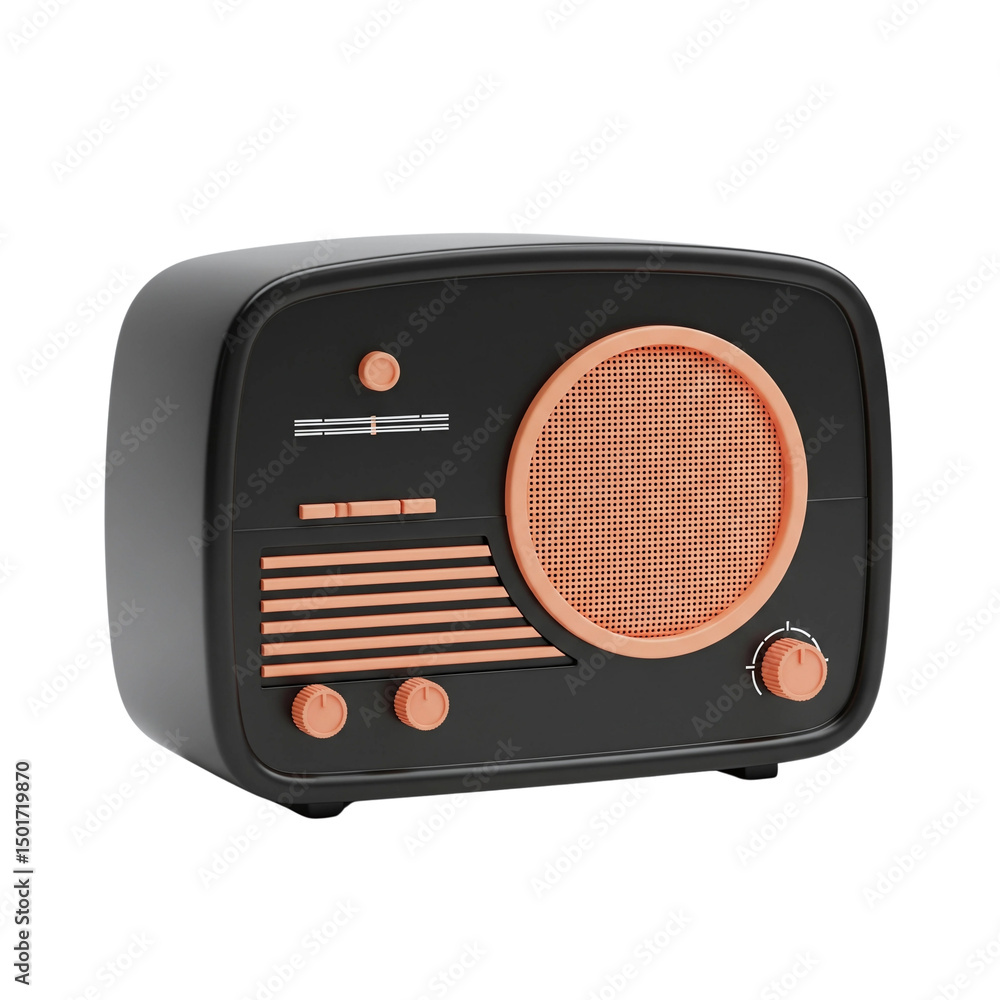 Fototapeta premium retro radio isolated on white background