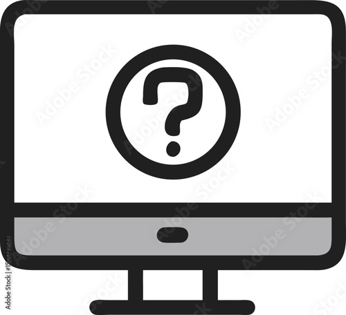 Computer Screen with Question Mark - Technology Support