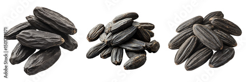 Wallpaper Mural Three piles of black seeds are shown in a row Torontodigital.ca