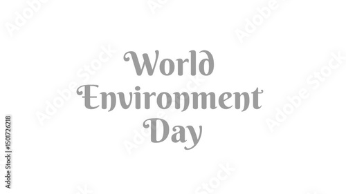 World environment text in decorative font centered on white page