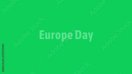 Europe day text displayed on a green background in simple style