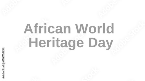 African world heritage day text on a white background simple design