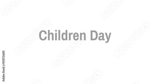 A simple image displaying the words children day in gray text