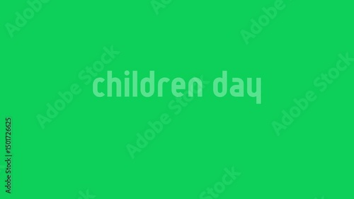 A simple green background with the words children day written